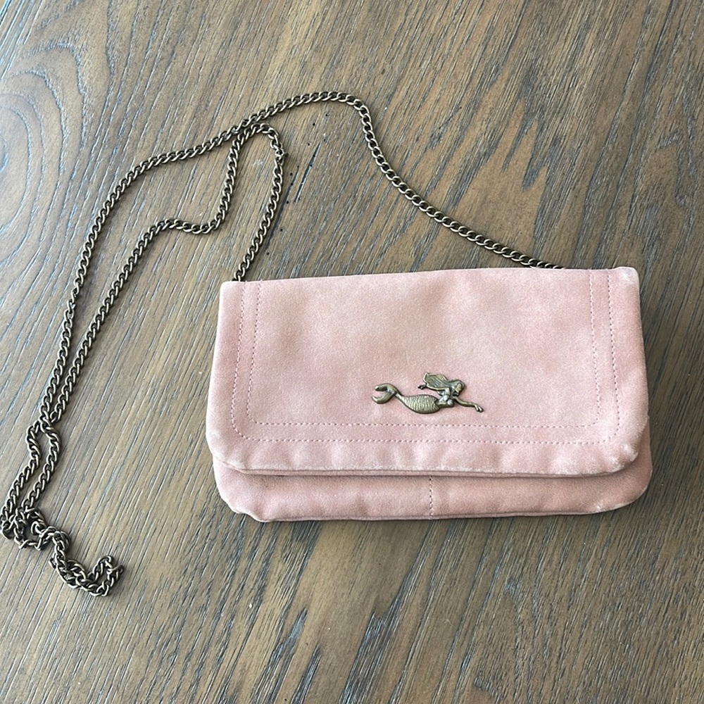 Pink and bronze color mermaid purse